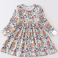 Pumpkin floral print dress for girls