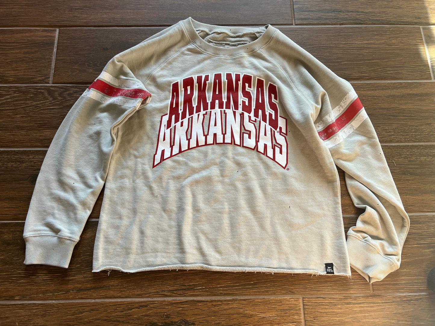 Arkansas Stokes Stack Varsity Crewneck Sweatshirt