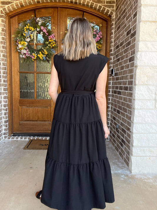 Timeless black midi dress