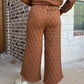 Quilted Wide Leg Pants- copper