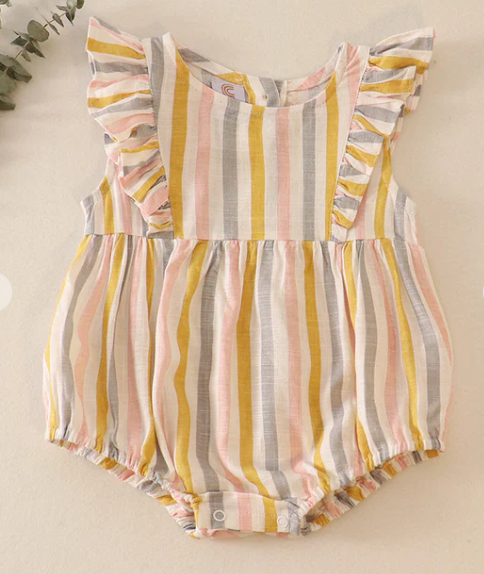 Girls stripe ruffle bubble